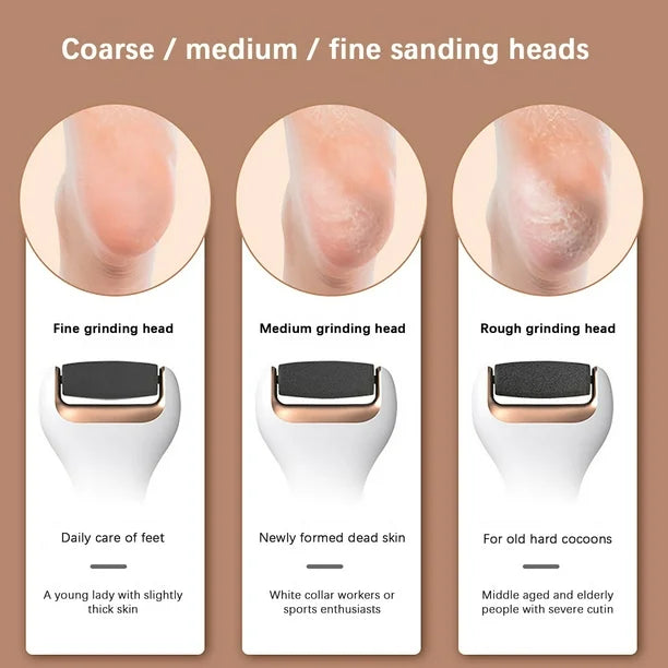 Rechargeable Electronic Foot File – Fast & Gentle Callus Remover for Smooth, Baby-Soft Feet