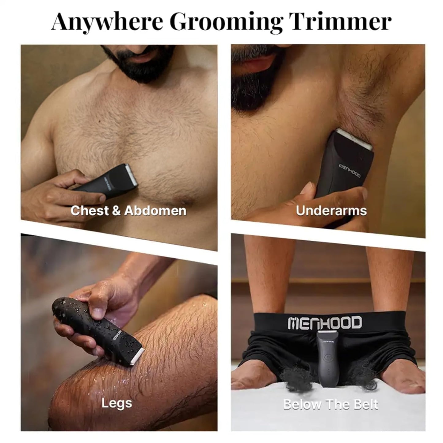 Men’s Waterproof Cordless Grooming Trimmer – Beard, Body & Sensitive Area Shaving