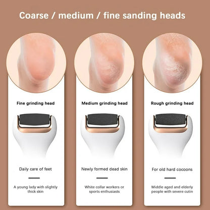 Rechargeable Electronic Foot File – Fast & Gentle Callus Remover for Smooth, Baby-Soft Feet